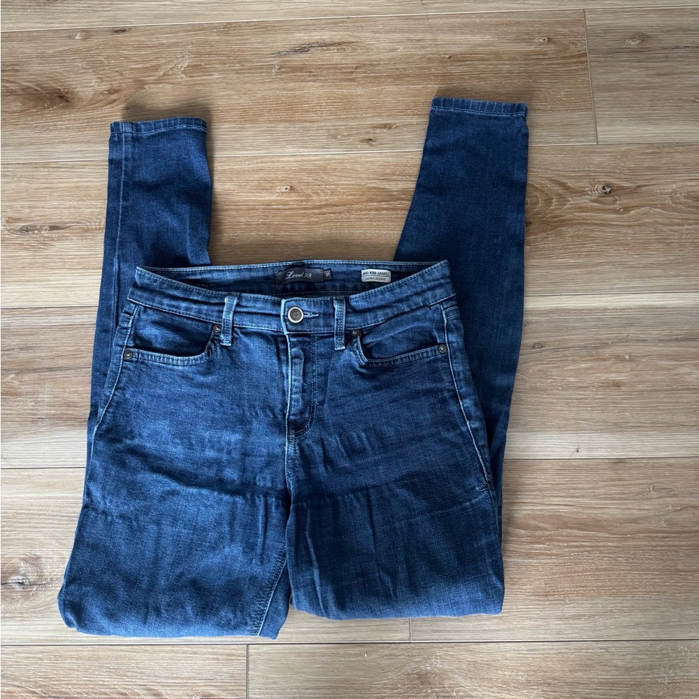 Level 99 Dark Blue Skinny Jeans